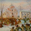 Mord dokonany przez rosyjskich żołnierzy na unitach w Drelowie w 1874 r. Obraz nieznanego autora