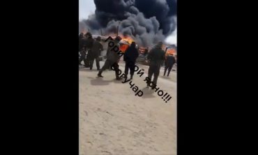 W obozie rosyjskich wojsk 45 kilometrów od granicy Ukrainy wybuchł pożar (WIDEO)