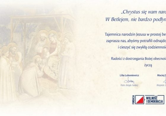 Chrystus się narodził! Życzenia od zarządu Fundacji Wolność i Demokracja