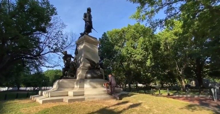 Prezydent Polski oddał hołd Tadeuszowi Kościuszce pod pomnikiem w Waszyngtonie (WIDEO)