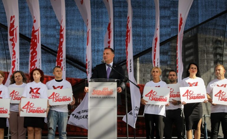Prezydent Polski na obchodach 40. rocznicy powstania “Solidarności”: “Żywie Biełaruś!”
