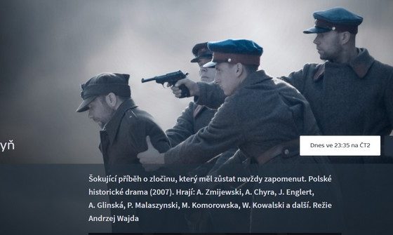 Czeska telewizja wyświetli dziś film "Katyń"