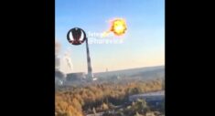 Rosyjska rakieta zestrzelona przez Ukraińców nad elektrownią w Kijowie (WIDEO)