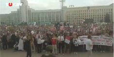 Znowu tłumy protestują w centrum Mińska i w innych białoruskich miastach (WIDEO)