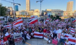 Demonstracja poparcia dla wolnej Białorusi w Warszawie