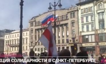 Sankt Petersburg: Akcja solidarności z Białorusią, Nawalnym, Chabarowskiem i Baszkirią