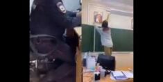 Uczennica zdjęła portret Putina ze ściany w klasie. Policja wezwała ją na “rozmowę profilaktyczną” (WIDEO)
