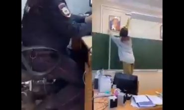 Uczennica zdjęła portret Putina ze ściany w klasie. Policja wezwała ją na "rozmowę profilaktyczną" (WIDEO)