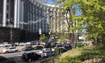 Protest przedsiębiorców pod budynkiem Rady Ministrów Ukrainy