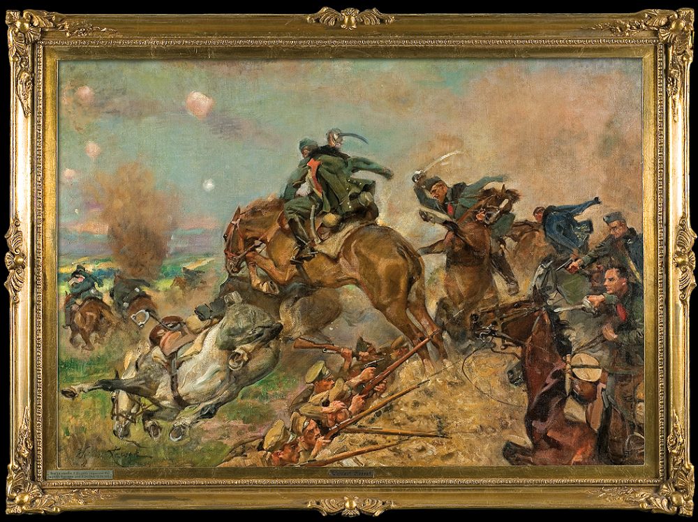 SZARŻA UŁANÓW POD ROKITNĄ, OBRAZ WOJCIECHA KOSSAKA 1934