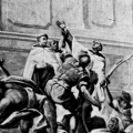 Rzeź Trubeckiego w Mścisławiu. Fragment dawnego fresku w mścisławskim kościele