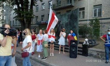 W Kijowie akcja solidarności z Białorusią