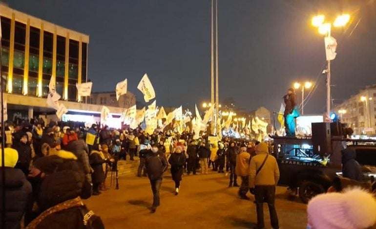 W Kijowie przedsiębiorcy ponownie protestowali przeciwko lockdownowi i zaostrzeniu polityki podatkowej państwa