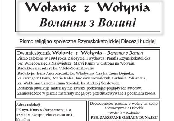 Wołanie z Wołynia 3/2020