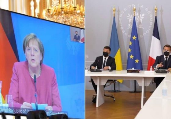 Merkel, Macron i Zełenski wezwali Putina do wycofania wojsk spod ukraińskiej granicy