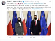 Tichanowska w Brukseli: To jest najlepszy czas, by wspierać wysiłki Białorusinów w obronie niepodległości ich narodu
