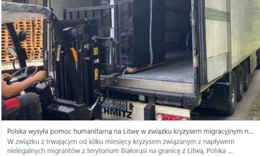 Polska wysyła pomoc humanitarną na Litwę w związku z kryzysem migracyjnym