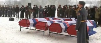 Rosyjscy żołnierze w trumnach