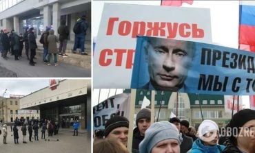 Wciąż dumni Rosjanie w kilometrowych kolejkach do bankomatów