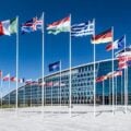 Siedziba NATO i flagi państw członkowskich
