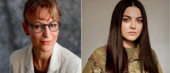 Alina Mykhailova i szefowa AI Agnes Callamard