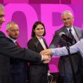 DJĘCIE ZE STRONY NA FACEBOOKU SVITLANY TYKHANOSKIEJ Pierwsi członkowie „Zjednoczonego Gabinetu Przejściowego”. Wilno, 9 sierpnia 2022
