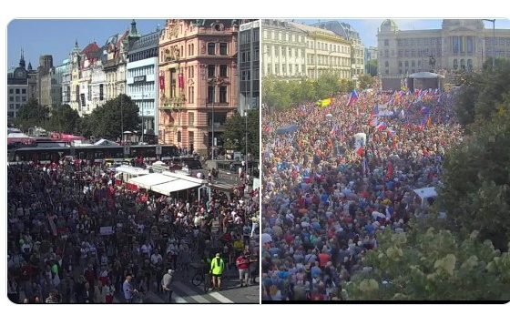 Dziesiątki tysięcy Czechów protestowało w Pradze przeciwko pomocy Ukrainie! Były też inne postulaty