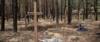 Mogiły pomordowanych Ukraińców w okolicach Iziumu