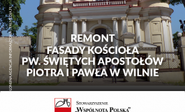 Remont fasady kościoła pw. Świętych Apostołów Piotra i Pawła w Wilnie