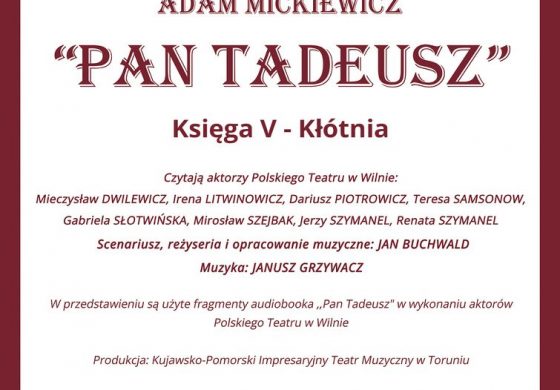 Aktorzy Polskiego Teatru w Wilnie czytają kolejną księgę „Pana Tadeusza”