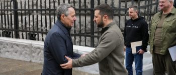 Prezydent Konfederacji Szwajcarskiej Ignazio Cassis i prezydent Ukrainy Wołodymyr Zełenski