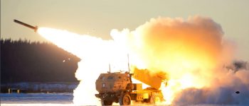 A U.S. Army M142 High Mobility Artillery Rocket Systems (HIMARS) launches ordnance during the Red Flag Alaska exercise at Fort Greely, Alaska, in 2020. Poland has a standing request to buy a sizable number of the weapons. (Senior Airman Beaux Hebert/Air Force)