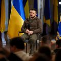 Wołodymyr Zełenski podczas konferencji prasowej w kijowskim metrze, kwiecień 2022 r