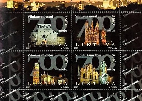 Znaczki Poczty Litewskiej z okazji 700-lecia Wilna