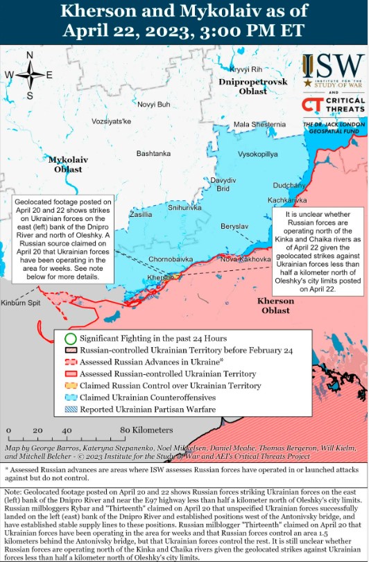 Mapa działań wojennych według ISW