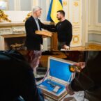 Na znak szacunku dla bohaterstwa Ukrainy. Prezydent Czech wręczył Zełenskiemu oryginalny prezent