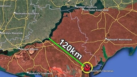 Kolorowa mapa działań frontowych na Ukrainie