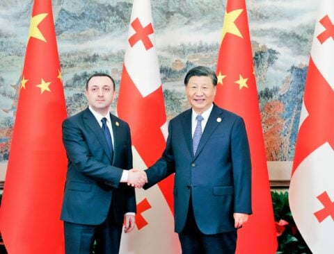 Premier Gruzji Irakli Garibaszwili i prezydent Chin Xi Jinping