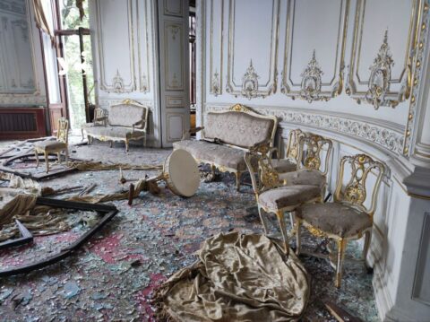 Pałac Potockich w Odessie uszkodzony w wyniku rosyjskiego ostrzału rakietowego