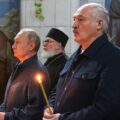 Władimir Putin z Aleksandrem Łukaszenką podczas wizyty w monastyrze wałaamski. Fot: Alexander Demyanchuk, TASS