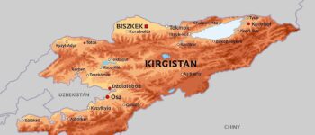 Kolorowa mapa Kirgistanu