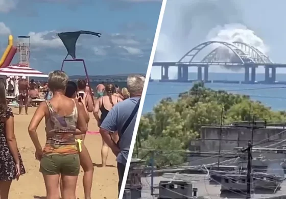 Kolejny ukraiński atak na Most Kerczeński – tym razem na oczach rosyjskich plażowiczów…