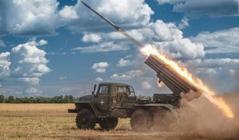 Ukraińska wyrzutnia pocisków rakietowych