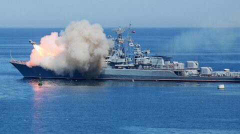 Rosyjski okręt wojenny na Morzu Czarnym