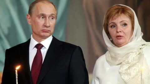 Kolorowa fotografia Władimira Putina ze swoją żoną Ludmiłą