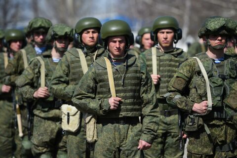 Kolorowe zdjęcie rosyjskich żołnierzy