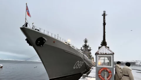 Rosyjski krążownik atomowy „Admirał Nachimow”, który po 20 latach modernizacji wraca do służby w Marynarce Wojennej Fot. Agencja TASS