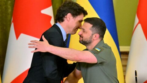 Premier Kanady Justin Trudeau i prezydent Ukrainy Wołodymyr Zełenski Fot. ndtv.com
