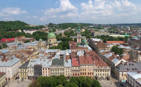 Panorama Lwowa w kierunku wschodnim z wieży ratuszowej Fot. Lestat (Jan Mehlich)/Wikipedia – domena publiczna
