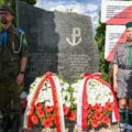 Pomnik bitwy pod Krawczunami odsłonięty 1 września 1989 roku z inicjatywy mieszkańców wsi Gudele, 13 lipca 2023 r. Fot. Valdemar Doveiko
